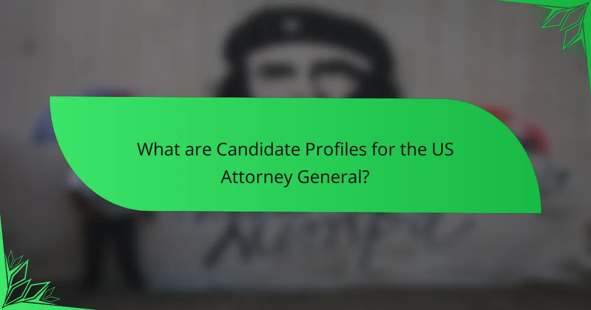 What are Candidate Profiles for the US Attorney General?