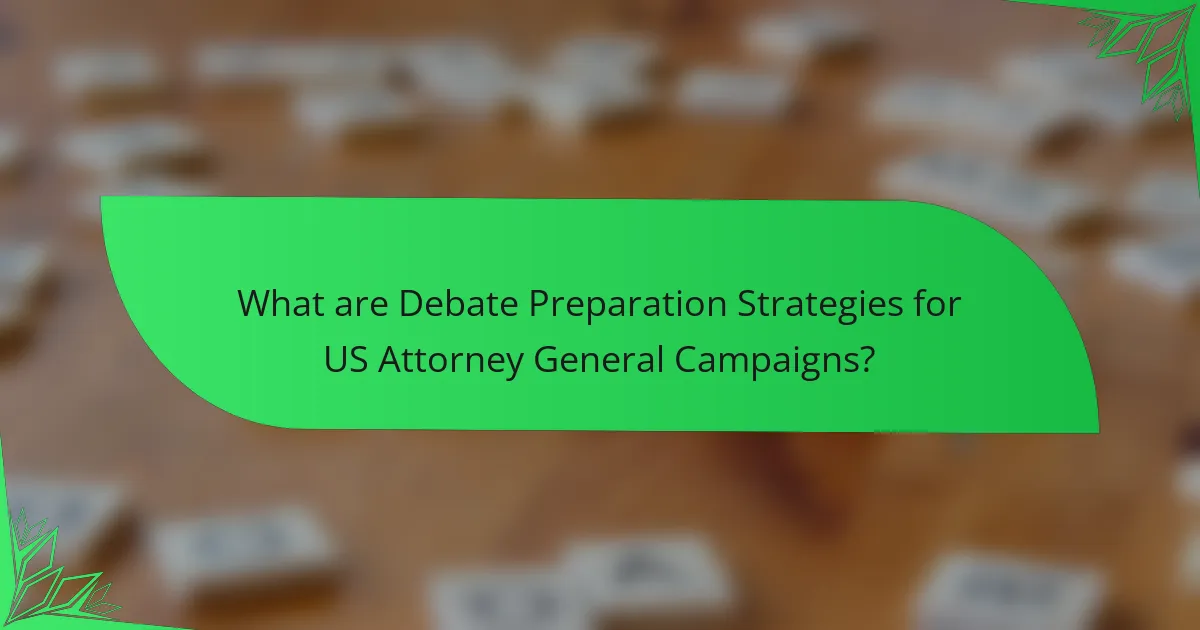 What are Debate Preparation Strategies for US Attorney General Campaigns?