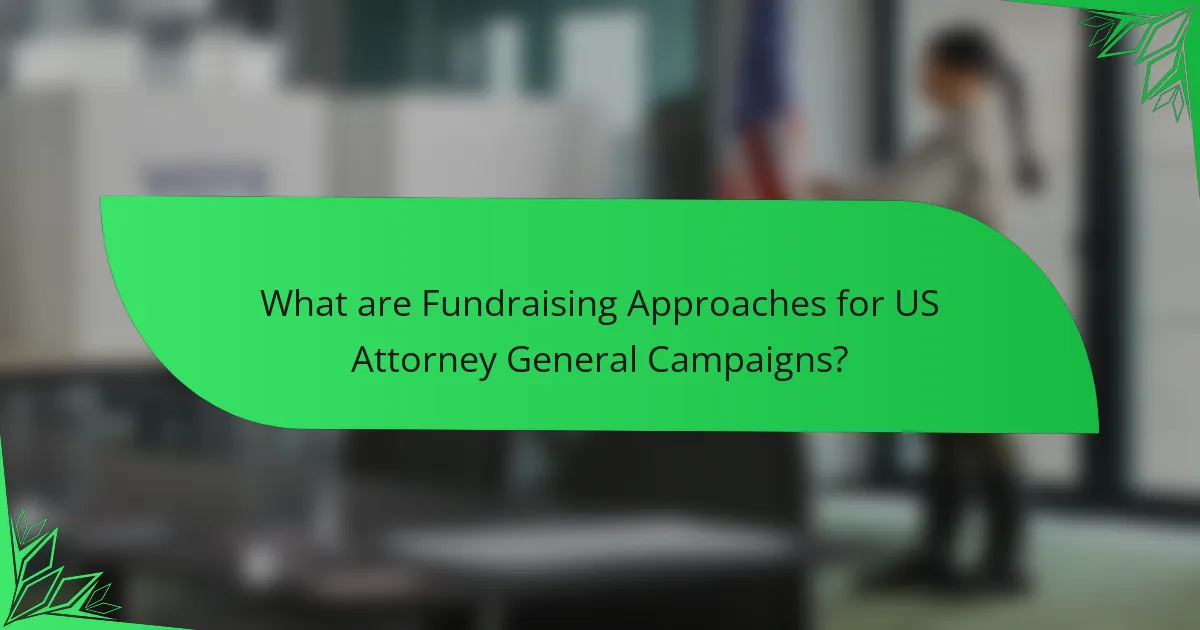 What are Fundraising Approaches for US Attorney General Campaigns?
