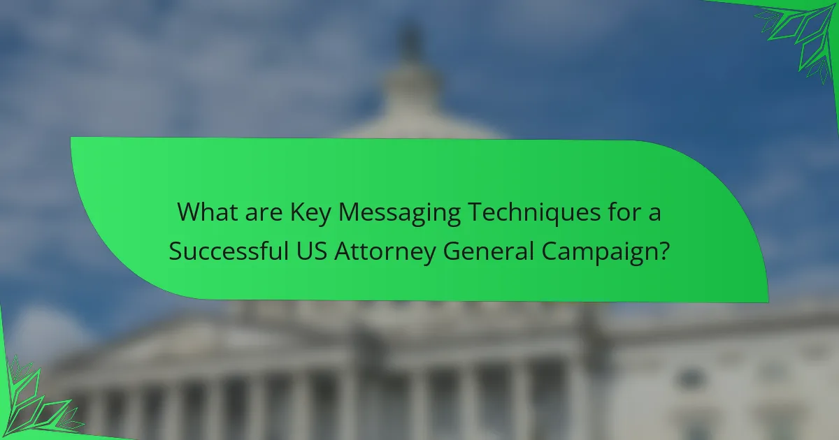 What are Key Messaging Techniques for a Successful US Attorney General Campaign?