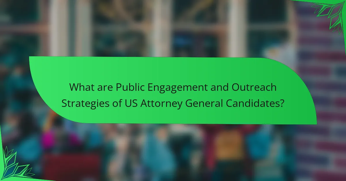 What are Public Engagement and Outreach Strategies of US Attorney General Candidates?