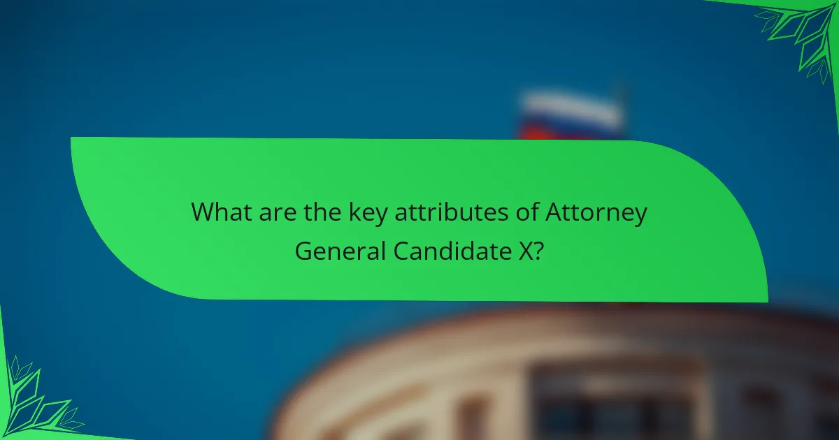 What are the key attributes of Attorney General Candidate X?