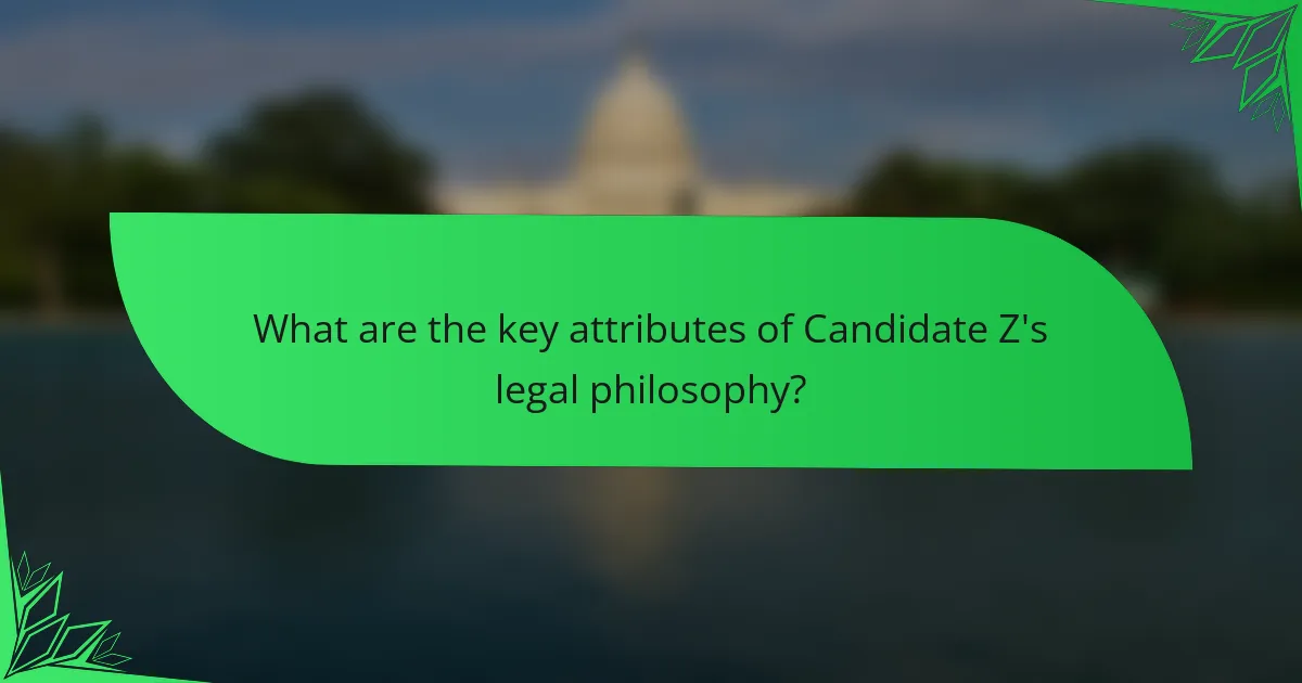 What are the key attributes of Candidate Z's legal philosophy?