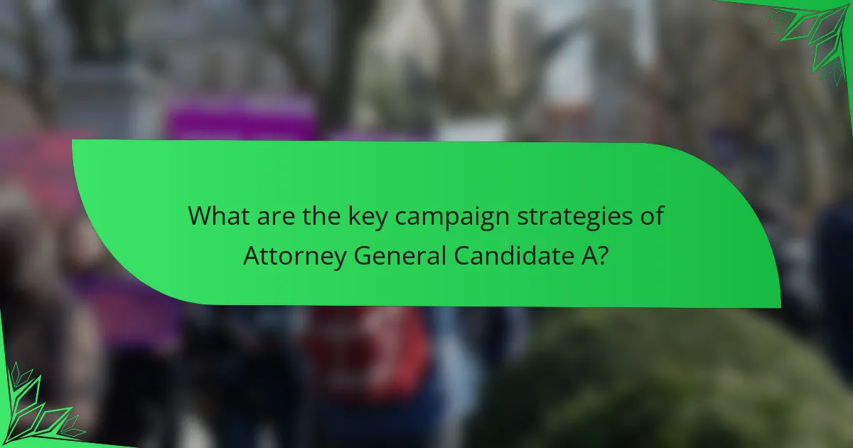 What are the key campaign strategies of Attorney General Candidate A?