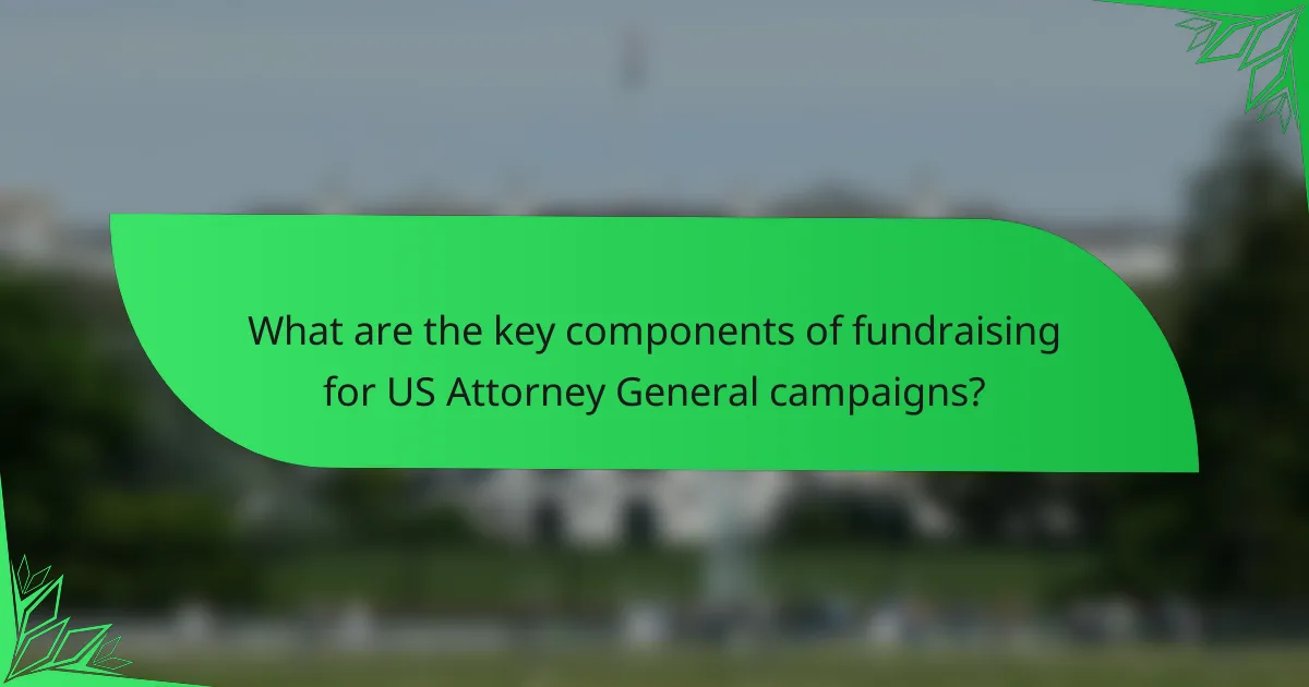 What are the key components of fundraising for US Attorney General campaigns?