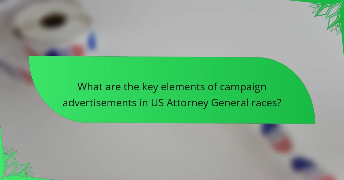 What are the key elements of campaign advertisements in US Attorney General races?