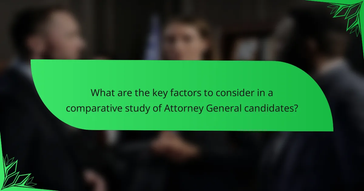 What are the key factors to consider in a comparative study of Attorney General candidates?