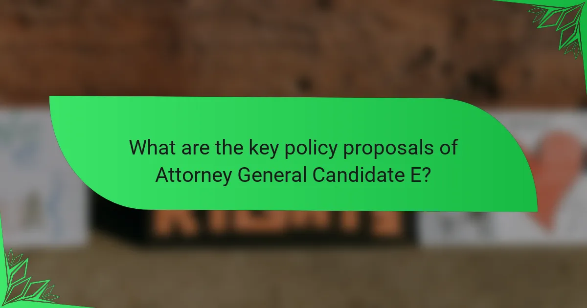 What are the key policy proposals of Attorney General Candidate E?