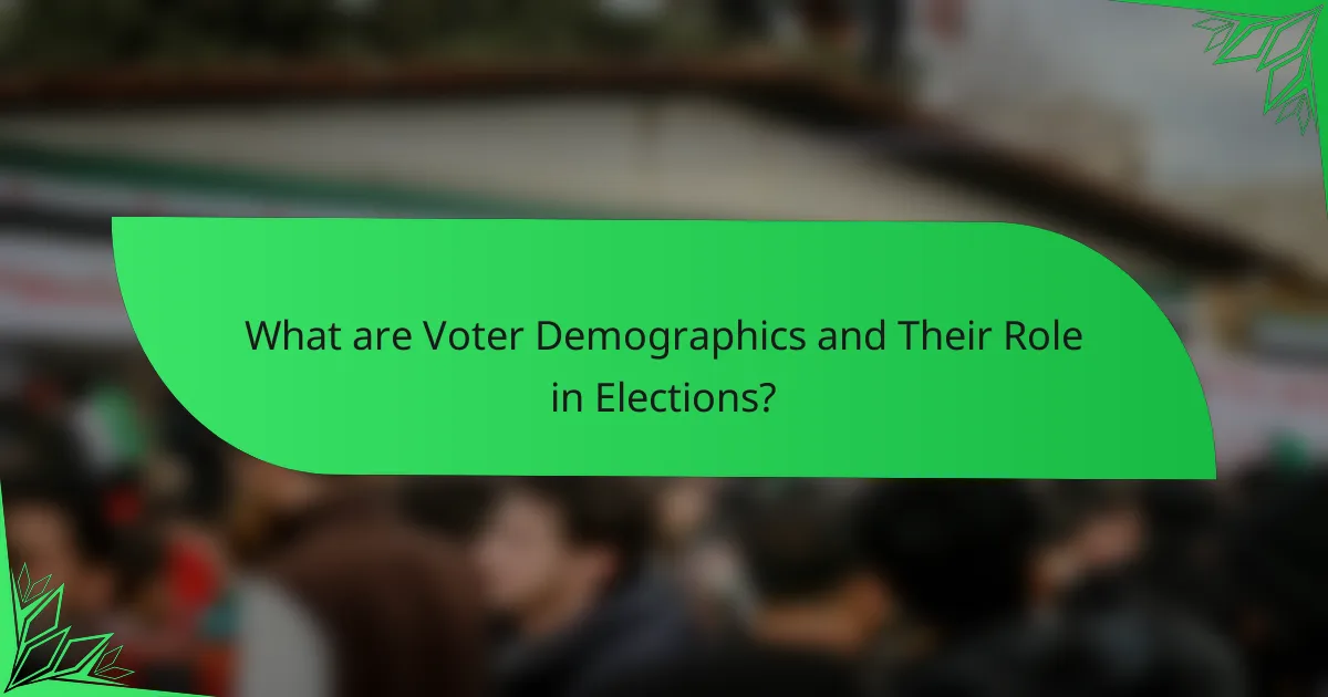 What are Voter Demographics and Their Role in Elections?