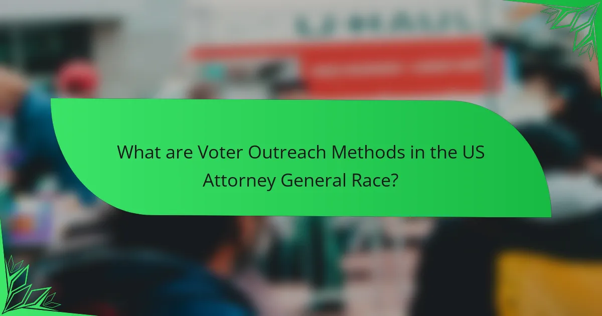 What are Voter Outreach Methods in the US Attorney General Race?