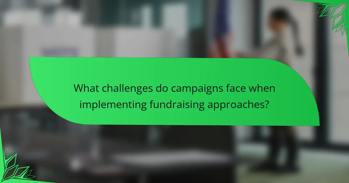 What challenges do campaigns face when implementing fundraising approaches?