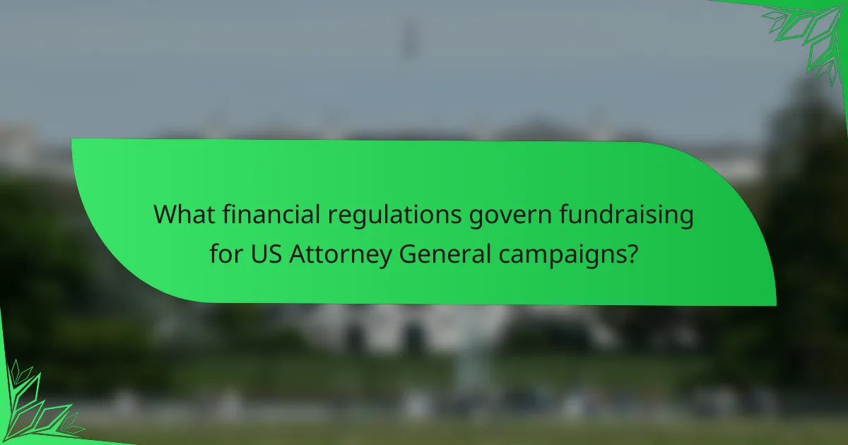 What financial regulations govern fundraising for US Attorney General campaigns?
