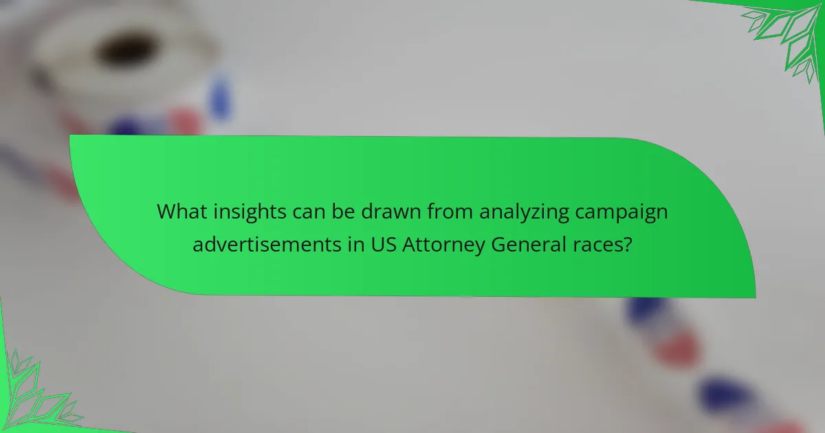 What insights can be drawn from analyzing campaign advertisements in US Attorney General races?