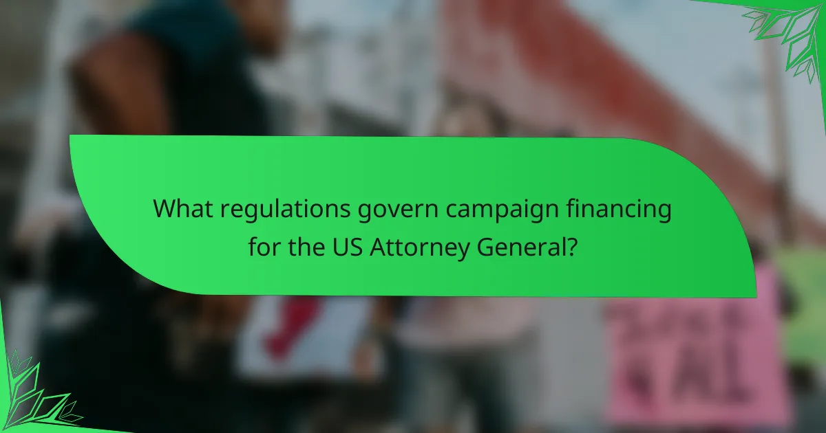 What regulations govern campaign financing for the US Attorney General?