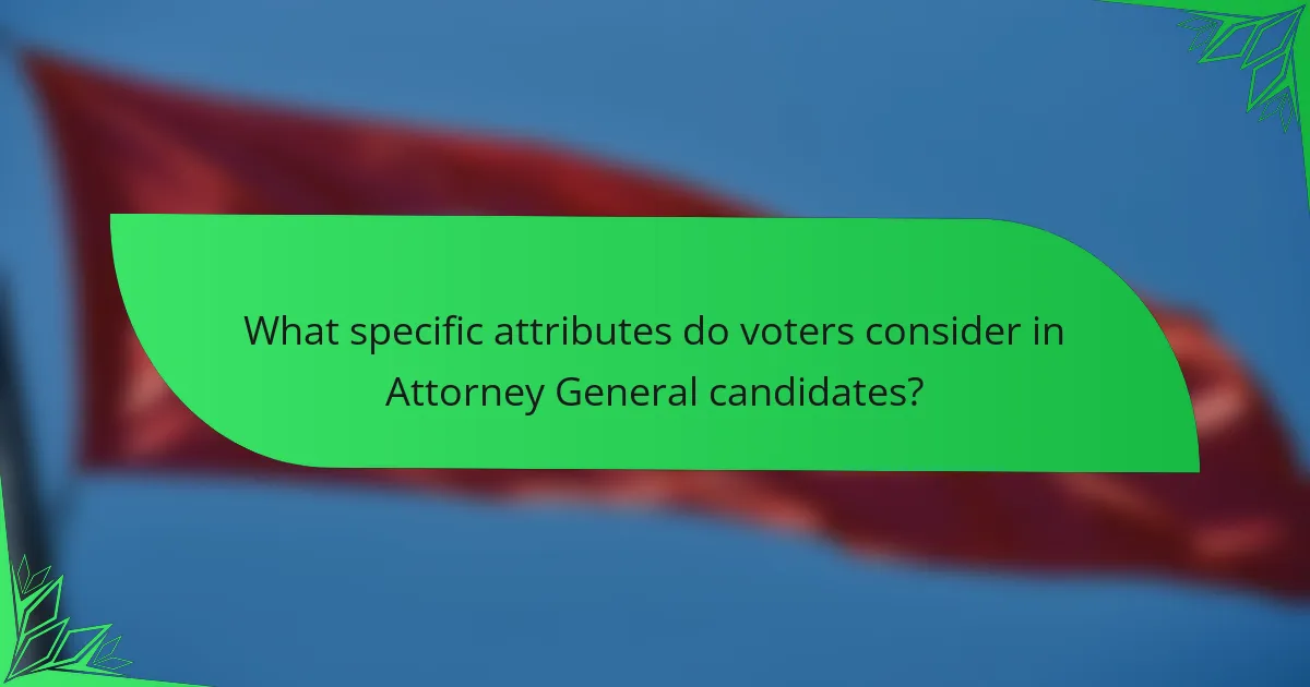 What specific attributes do voters consider in Attorney General candidates?