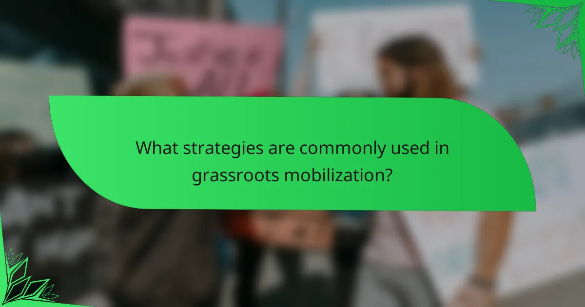What strategies are commonly used in grassroots mobilization?