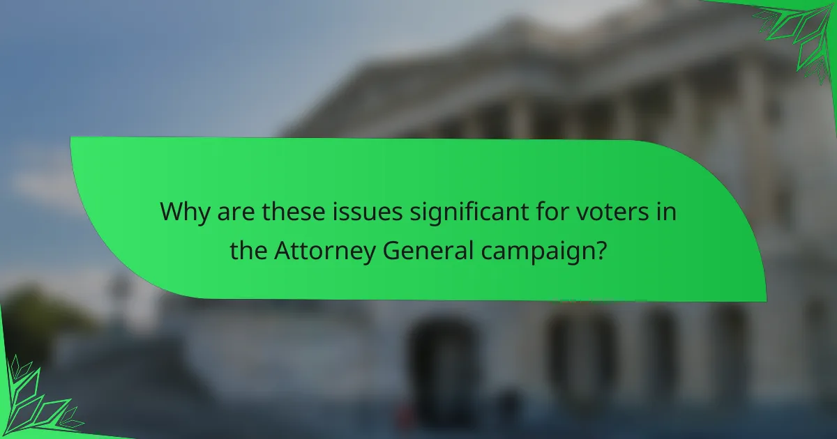 Why are these issues significant for voters in the Attorney General campaign?